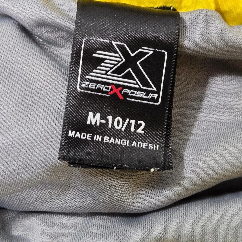 ZeroXposur Boys Swim Trunks Blue Yellow‎ Shark Stripe Board Shorts Size M 10/12